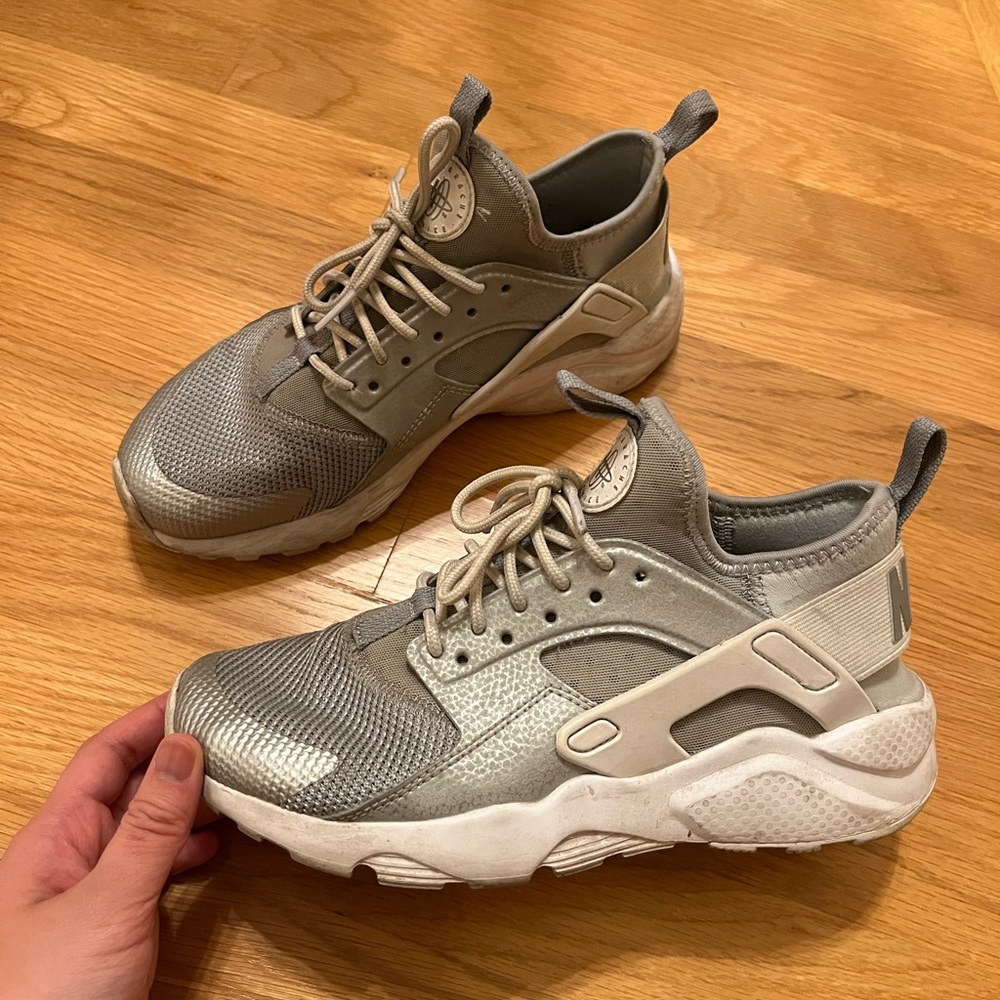 Silver Nike Air Hurrache Sneakers